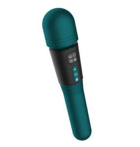 Harley - Dual-Headed AV LCD Screen Heating AV Vibrator Wand (Chargeable - Green)